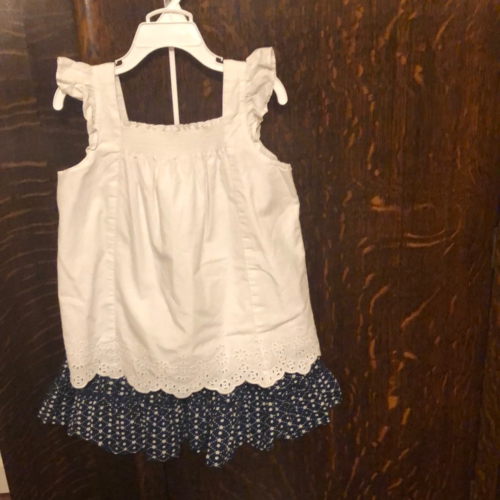 Hanna Andersson skirt & top set size 100 (US 4-5).  Both 100% cotton.  EUC